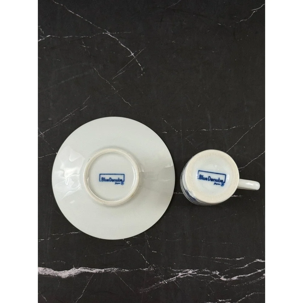 VTG Blue Danube Blue Onion Porcelain Irish Coffee Cup and Saucer READ